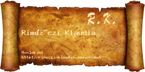Rimóczi Klaudia névjegykártya