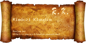 Rimóczi Klaudia névjegykártya