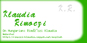 klaudia rimoczi business card